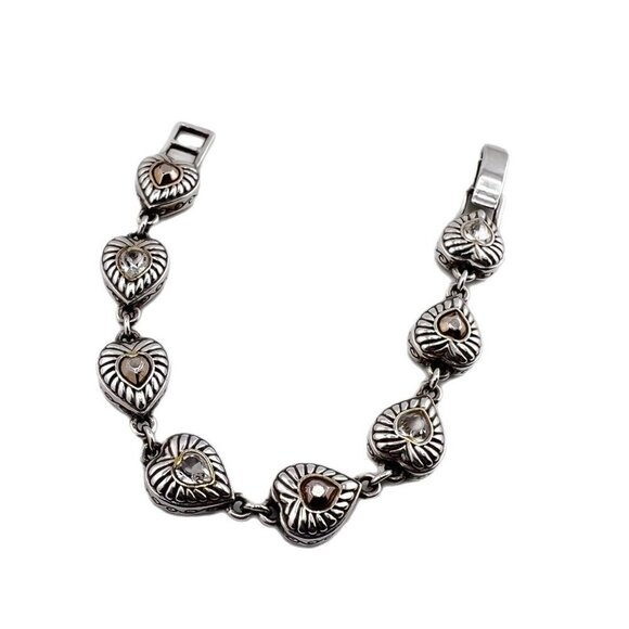 Brighton silver plated bracelet with crystals and hearts. - Picture 6 of 6